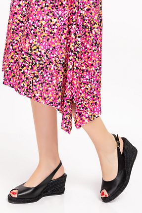 صندل مشکی زنانه پاشنه پر Elile Shoes - کد 695358170