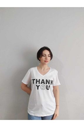 تیشرت سفید زنانه اورسایز Yerli - کد 695962237