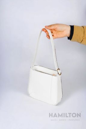 کیف دوشی سفید زنانه چرم مصنوعی کد 696193590