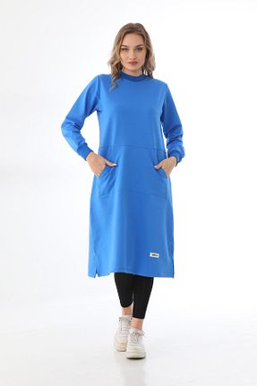 تونیک آبی زنانه بافت Elif Okur - کد 696206479