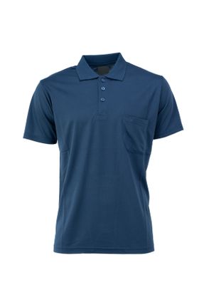 تی شرت آبی مردانه یقه پولو پنبه (نخی) رگولار تکی بیسیک کد 696318234