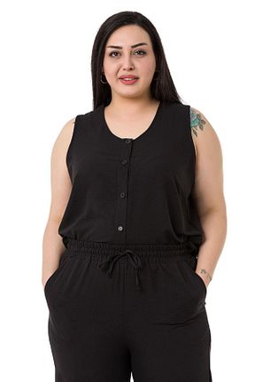 ست بالاتنه و پائین تنه سایز بزرگ مشکی زنانه کش دار DISENTIS MODEST - کد 696976779