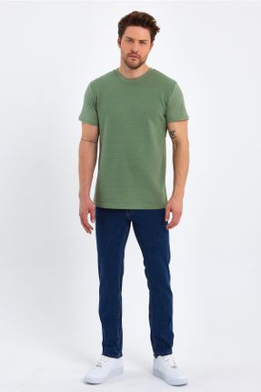 شلوار جین سبز مردانه پاچه لوله ای کد 697027270