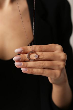 گردنبند نقره سبز زنانه 925 عیار Forenza - کد 73603843