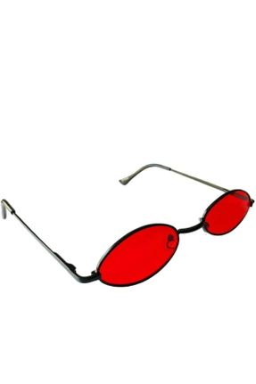 عینک آفتابی قرمز زنانه 45 UV400 فلزی سایه روشن هندسی کد 696303964