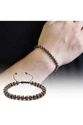 دستبند جواهر زرد مردانه سنگ طبیعی BANABUNUAL - کد 696703646