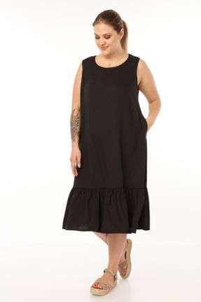لباس مشکی زنانه مخلوط ویسکون سایز بزرگ بافتنی کد 696750742