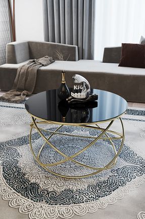 میز جلو مبلی مشکی شیشه KASGER - کد 696131447
