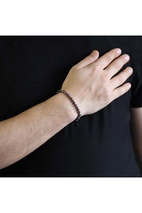 دستبند جواهر زرد مردانه سنگ طبیعی BANABUNUAL - کد 696703646