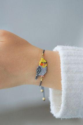 دستبند جواهر طوسی زنانه منجق Kübüşün Atölyesi - کد 697870590
