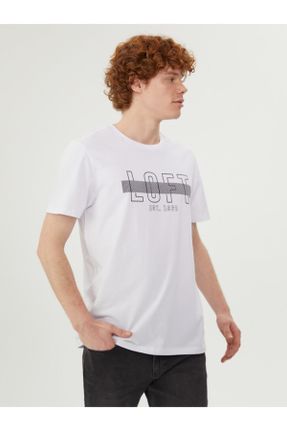 تی شرت سفید مردانه رگولار یقه گرد کد 248233327