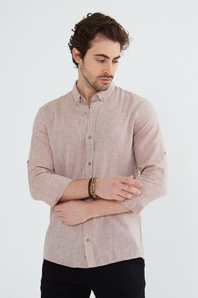 پیراهن قهوه ای مردانه اسلیم فیت RAVANELLI - کد 698401091