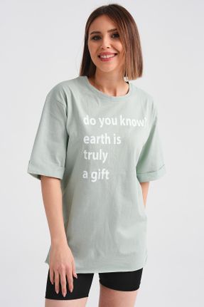 تی شرت سبز زنانه اورسایز کد 698420546