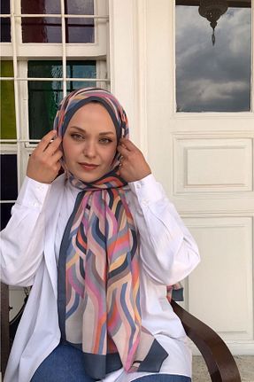 روسری طوسی پلی استر locella - کد 698500428