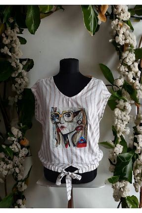 بلوز بژ زنانه چاپی Bebe Plus - کد 698369343
