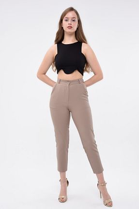 شلوار قهوه ای زنانه مخلوط پلی استر BERAY COLLECTİON - کد 698648682