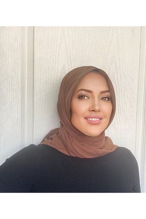 روسری قهوه ای پنبه ای Nilbutik - کد 698778341