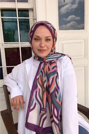 روسری بنفش پلی استر locella - کد 698492977