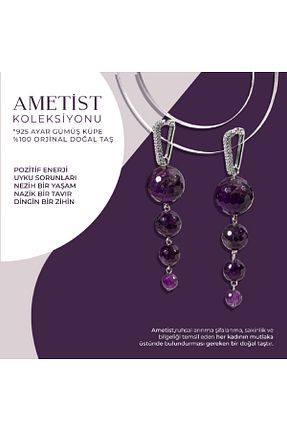 گوشواره نقره زنانه 925 عیار OSMANLI DOĞAL TAŞ - کد 699345884