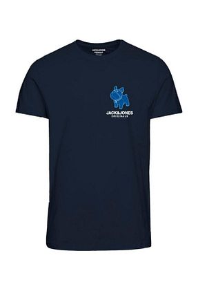 تیشرت سرمه ای مردانه A-Form فیت Jack & Jones - کد 699748859