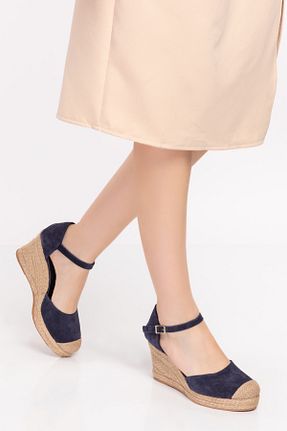 صندل سرمه ای زنانه پاشنه پر Elile Shoes - کد 699987793