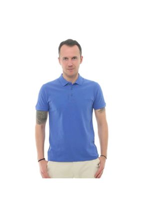 تی شرت آبی مردانه رگولار یقه پولو تکی کد 699610285