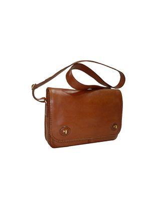 کیف پستچی قهوه ای زنانه چرم خالص Gön - کد 83174371