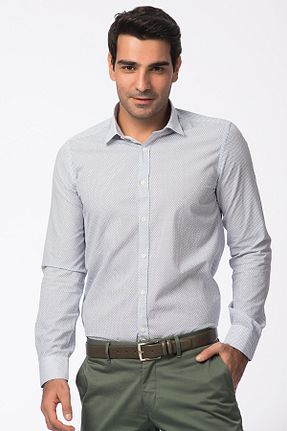 پیراهن سفید مردانه اسلیم فیت Lufian - کد 1052363