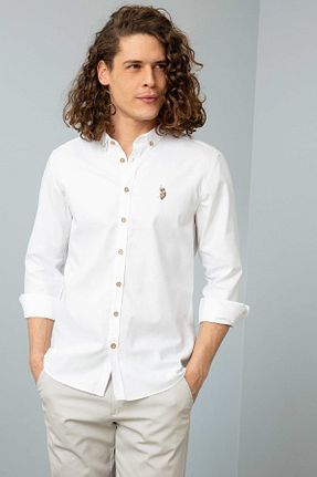پیراهن سفید مردانه اسلیم U.S. Polo Assn. - کد 5476340