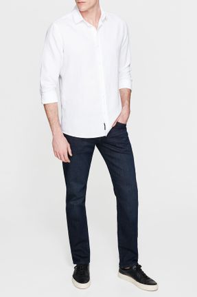 شلوار جین سفید مردانه پاچه تنگ جین کد 4901141
