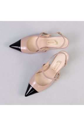کفش پاشنه بلند کلاسیک بژ زنانه چرم طبیعی پاشنه نازک پاشنه متوسط ( 5 - 9 cm ) کد 699334037
