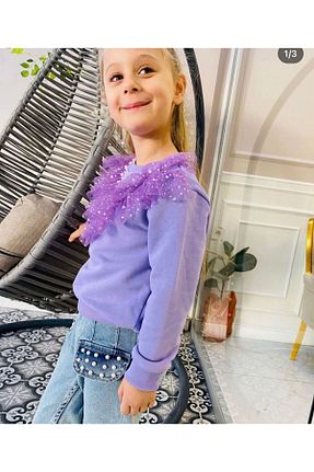 ست بالاتنه و پائین تنه بنفش بچه گانه بافتنی Ysferbutik - کد 699385911
