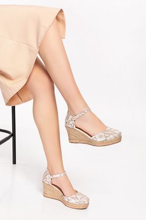 صندل بژ زنانه پاشنه پر Elile Shoes - کد 699888400