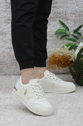 کفش اسنیکر بژ زنانه بند دار U.S. Polo Assn. - کد 700379156