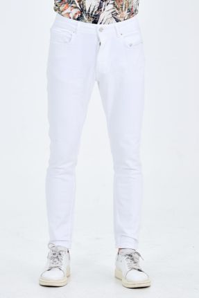 شلوار جین سفید مردانه جین ساده استاندارد کد 307904918