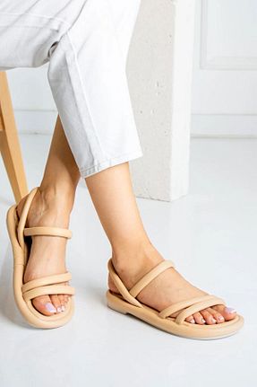 صندل قهوه ای زنانه پاشنه تخت ARTSHOES - کد 700426706