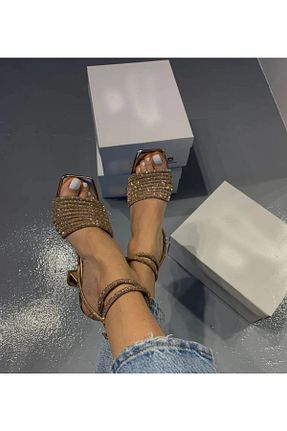 کفش مجلسی طلائی زنانه چرم مصنوعی Ömer Ediz Shoes - کد 701144955