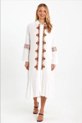 لباس سفید زنانه بافتنی لباس پیراهنی کد 701176450