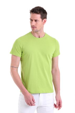 تی شرت زرشکی مردانه پنبه (نخی) رگولار یقه گرد کد 701377417