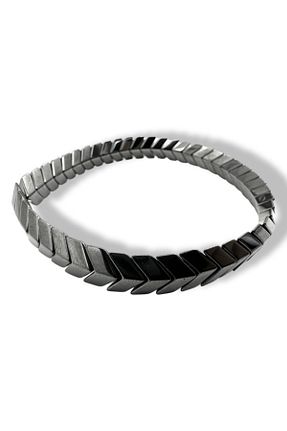 دستبند جواهر طوسی مردانه سنگ طبیعی ROZA ACCESSORIES - کد 701325252