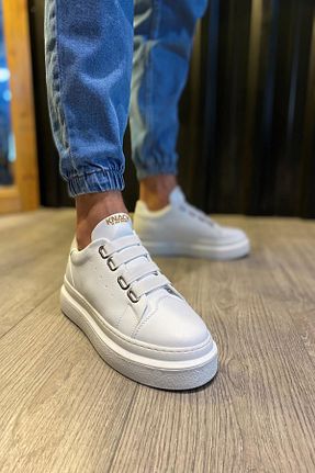 کفش اسنیکر سفید مردانه چسبی Mida Shoes - کد 701396605