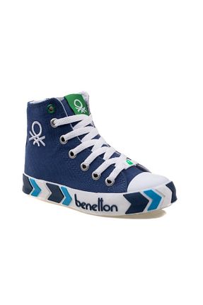 کفش اسنیکر آبی بچه گانه بند دار Benetton - کد 701415533
