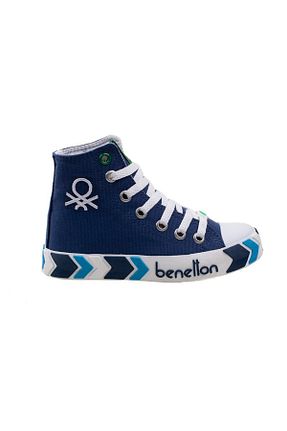 کفش اسنیکر آبی بچه گانه بند دار Benetton - کد 701415533
