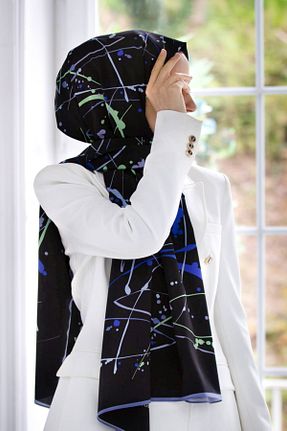 شال مشکی زنانه Medine İpeği Vissona - کد 702000857