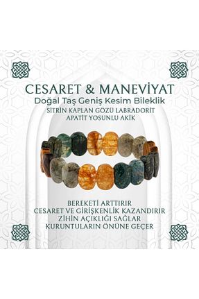 دستبند جواهر رنگی زنانه سنگ طبیعی Saff Doğal Taş - کد 684478474
