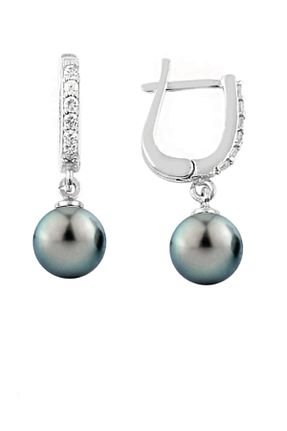 گوشواره مروارید مشکی مروارید فرهنگی bymissmücevherat - کد 702035401