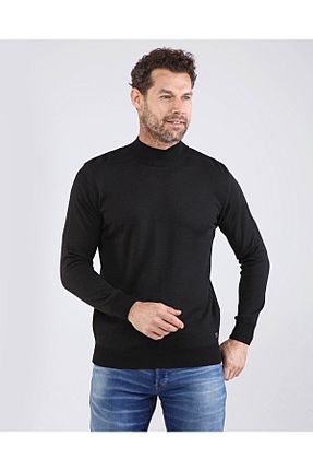 پلیور مشکی مردانه طرح دار Çizgi Triko - کد 345833140