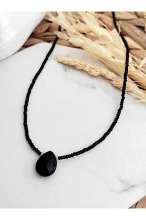گردنبند جواهر مشکی زنانه پوشش لاکی HALHALMILL - کد 701445985
