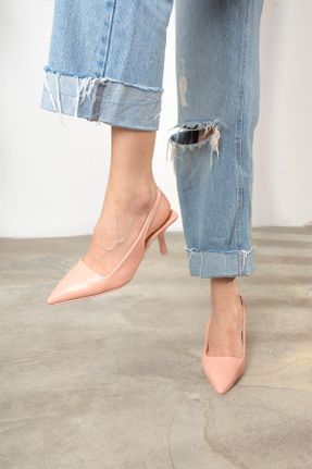 کفش پاشنه بلند کلاسیک صورتی زنانه چرم مصنوعی پاشنه نازک پاشنه متوسط ( 5 - 9 cm ) کد 701550535