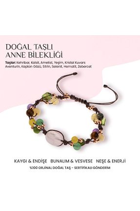 دستبند جواهر رنگی زنانه سنگ طبیعی OSMANLI DOĞAL TAŞ - کد 703459817